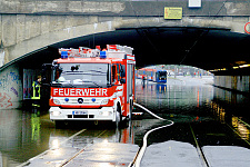 Überflutete Unterführung in Bremen