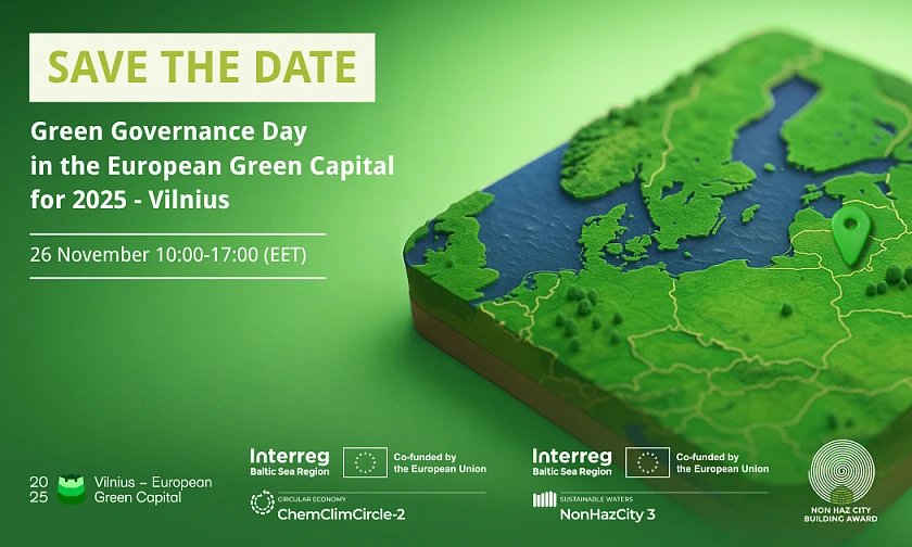 Safe the Date - Poster für die Veranstaltung Green Governance Day in Vilnius
