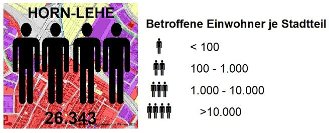 Beispielhafter Ausschnitt mit Darstellung der betroffenen Einwohner.