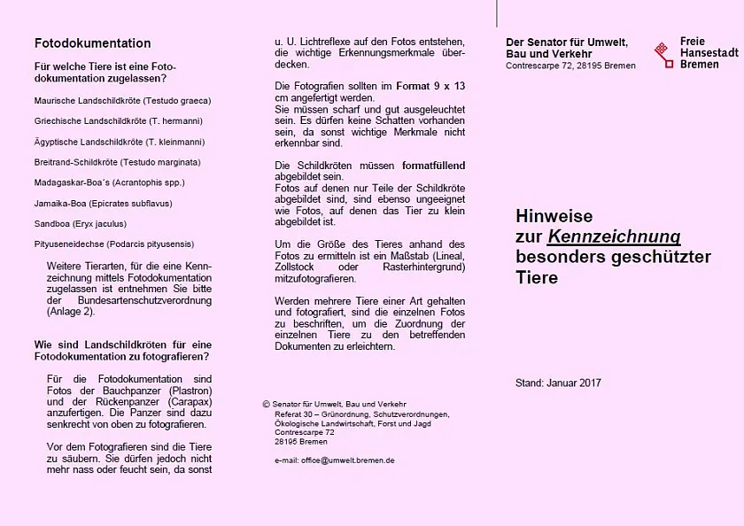 Bild des Hinweisblattes für die Kennzeichnungspflicht