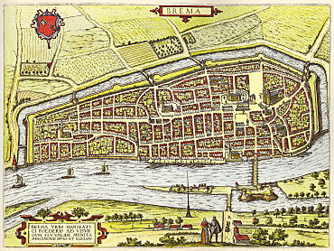 Darstellungen des Bremer Stadtplans aus 1598