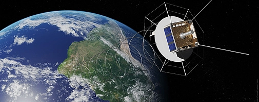 Satellit im Weltall über der Erde