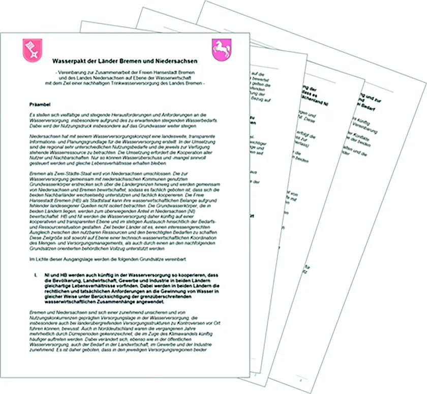 Das Bild zeigt das Dokument Wasserpakt.