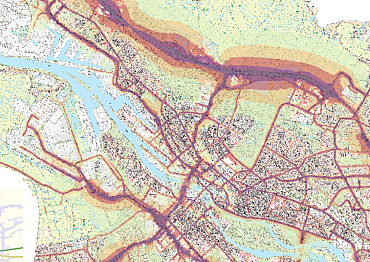 Lärmkarte Straße des Ballungsraums Bremen für den Lärmindex LDEN