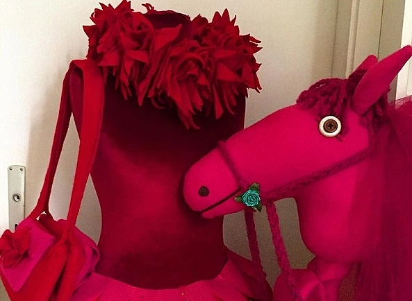 pinkes Kleid entstanden im UpcyclingKurs 