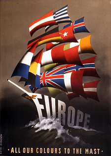 Plakat All our colours to the mast des Niederländers Reijn Dirksen aus dem Jahr 1950 (Foto zur Metapher des Staatsschiffes)