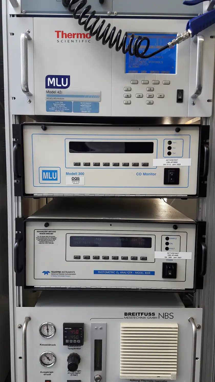 Das Foto zeigt die Werkstatt des Luftmessnetzes