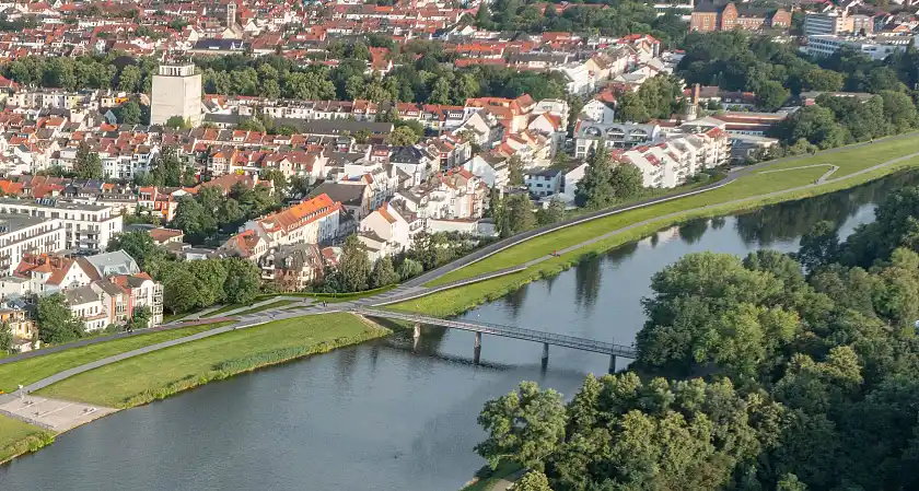 Luftbild Blickrichtung Städtische Gallerie