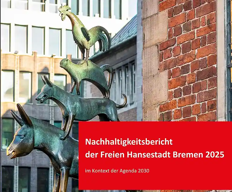 Das Titelblatt des Nachhaltigkeitsberichtes der Freien Hansestadt Bremen 2025